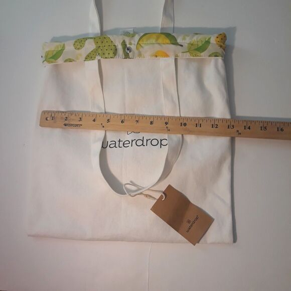 Waterdrop Microdrink Substainable Tote Reversible Cream Citrus Fruit Pattern - Picture 8 of 9
